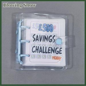 Blowing Savings Challenge Book Saving £1000 Money Binder Mini Portable Money Book Saving Loose-leaf Notebook Cash Budget Storage Book