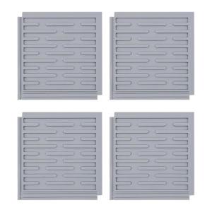 Nonslip Silicone Drying Mat Set For Countertops Spliceable Design Drain Pad with Grooves For Hot Cookware Tableware