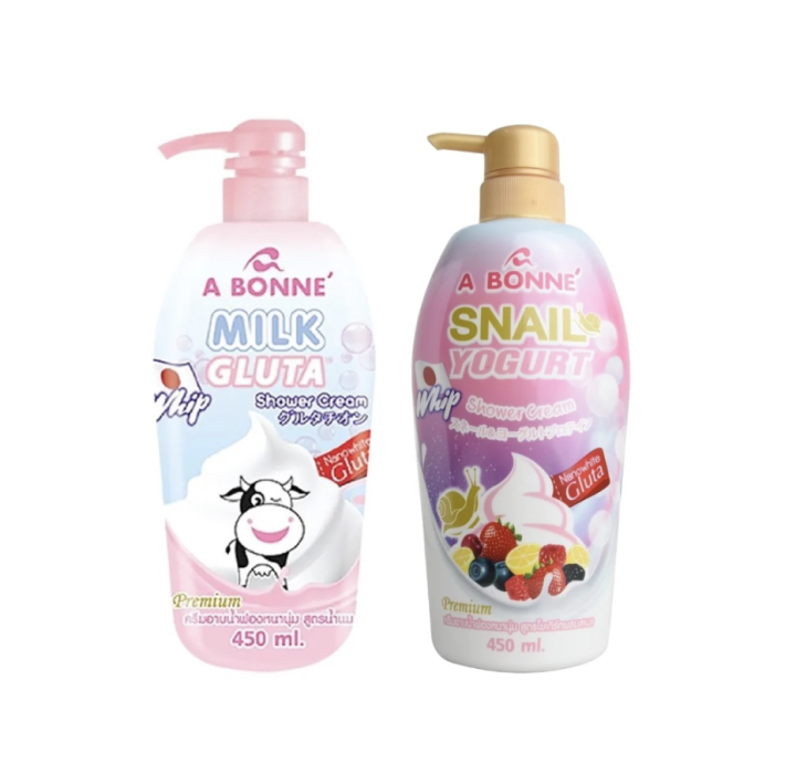 Abonne Milk Gluta/ Snail Yogurt Whip Shower Cream Pump 450ml A Bonne  Collagen Shower Cream Vitamin B3 Glutathione Brightening Cream White Milk  Gluta Soothing Shower Cream - Lazada | Lazada PH