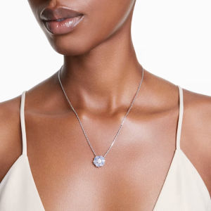 SWAROVSKI Luxury(New) Idyllia blue flower diamond pendant necklace S925 silver womens fashion necklace