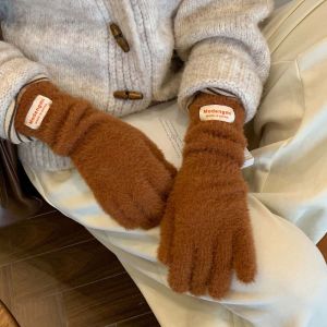 APPOINT Faux Rabbit Hair Soft Plush Finger Gloves Y2K Touch Screen Anti-cold Mittens Personality Thickened Candy Color Gloves Students