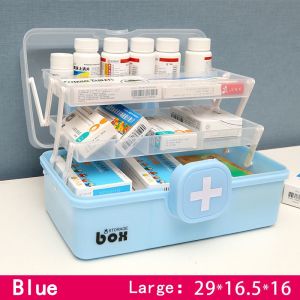 Large Size Medicine Storage 3 Layer Medicine box Portable Aid Kit Storage Box Organizer Box Plastic Large Capacity Multi-Functional Family Emergency Kit Box with Handle Medicine Chest Emergency Kit Cosmetic Organizer Storage for Home Medication Organizer