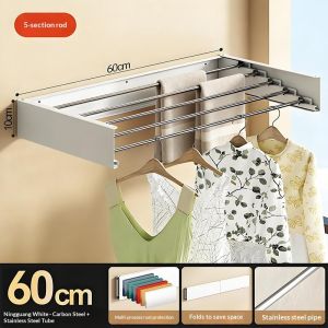 Wall-Mounted Invisible Foldable Clothes Drying Rack Retractable Laundry Hanger Balcony Clothes Drying Towel Hanging