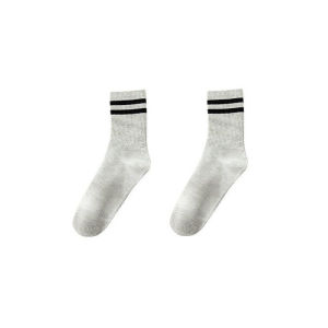Kaos Kaki Korea Wanita Pria Double Stripe Socks Garis 2 Casual Kekinian Garis Hitam Panjang Sebetis avvet 6995