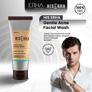 HIS ERHA Gentle Acne Facial Wash 100g - Sabun Pembersih Wajah Jerawat Khusus Pria