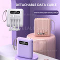 PowerBank Original 20000mAh Dengan 3 kabel pengisi daya Tampilan digital  Tipe C Micro Lightning USB LED Display Original Fast Charging Mini Real Capacity Bank Daya Pocket Size Powerbank Awet Tahan Lama. 