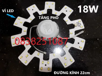 Bóng vòng led ốp trần 18W