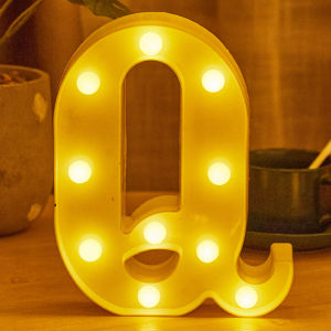 Alphabet A-Z English Letters Festival LED Light Symbol Sign Decor Alphabet Lamp Birthday Anniversary Wedding Party Decoration Table Lamps