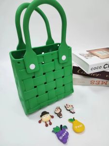 (Ready Stock)Beach Bag Decoration Bogg Accessories DIY Handmade Cartoon Labubu Waterproof PVC Rubber Bag Women