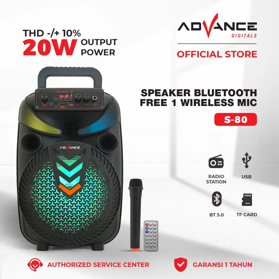 Advance S80 Speaker Portable Bluetooth FREE Microphone Wireless Exrta  Power Sound