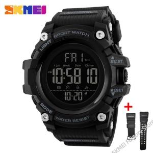 SKMEI นาฬิกาข้อมือดิจิทัลสำหรับผู้ชายJam Tangan Elektronik แนวสปอร์ตกันน้ำ1384 1358นาฬิกากันกระแทก