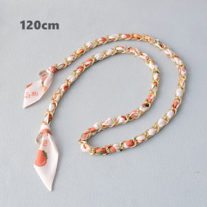 กระเป๋าถือผู้หญิงแบบแฟชั่นใหม่สำหรับฤดูใบไม้ผลิสายโซ่อุปกรณ์เสริมสายโซ่สำหรับกระเป๋าเงินสะพายไหล่ Sablon Bunga คาดลำตัวยาวถอดออกได้ทำจากผ้าไหมสายรัดกระเป๋าสุภาพสตรีจับคลัตช์