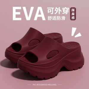 [Free Shipping] EVA 7CM thick-soled ultra-soft high-end beach sandals for women 2025 same style as on Xiaohongshu summer vacation style