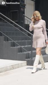 Saodimallsu Womens Long SleeveSweater Dress Slim Fit A Round Neck Cable Knit Autumn Fashion Short Dress