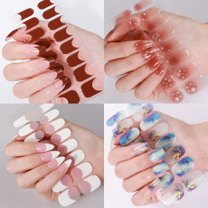 16 Tips UV Free Gel Nail Strips- Easy Apply Press On Nails - DIY Nail Art Salon Quality Manicure at Home - No UV Light Required