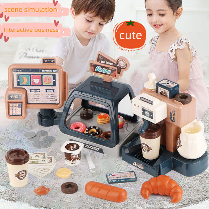 Kids Coffee Machine Playset Simulation Coffee shop Cafe Pretend Toys ...