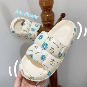 TKGirl [พร้อมส่งในไทย]รองเท้าแตะแฟชั่นทรงขนมปังนุ่มนิ่ม🌷 รองเท้าแตะแบบสวมสีพื้นสกรีนลวยลาย เต็มคู่ สีสันสดใสน่ารัก รองเท้าผญน้ำหนักเบาแมทช์ทุกการแต่งตัว คือดือไม่ไหว🤟