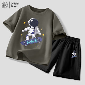 Patt Mom ชุดเด็กชาย 2 ชิ้น เสื้อผ้าฝ้าย + กางเกงผ้าเย็น แห้งไว สินค้าใหม่ 2025 (LWDX+SGDK)