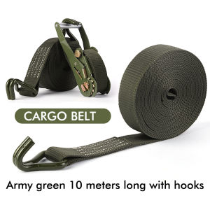 「Yomotsu」10 Tons / 5 Tons 10 Meters Cargo Strap Belt Set Ratchet Tie Cargo Strap Tie Down Ratchet Strap Metal Lock Canvas Lorry Transport Safety Belt 货物绑带