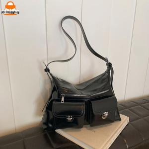Shoulder Bag for Women with Multi Pocket Underarm Bag PU Leather Adjustable Strap Retro Handbag Hobo Bag for Work Travel