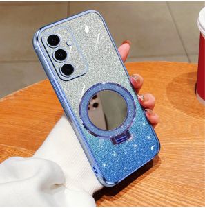 Casing Samsung S24 FE S24 Luxury Gliter Premium TPU Ring Holder Mirror