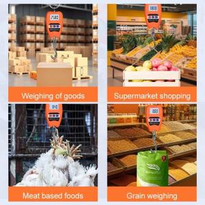 Heavy Duty 200kg Capacity Portable Digital Hanging Scale With LCD Screen Accurate Measurement For Warehouse Market Use