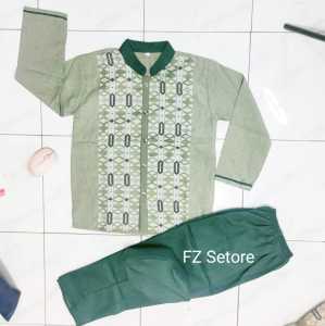 Koko anak lengan panjang songket untuk usia 6-15 tahun / setelan baju muslim modern terbaru