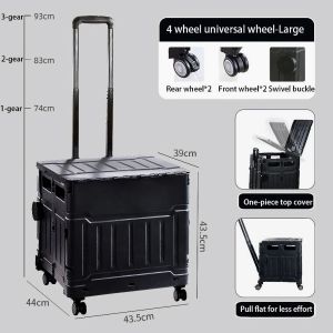 (SG Seller) Multifunctional Folding Shopping Cart Large Capacity Trolley Outdoor Camping Trolley Climbing Stairs PL99