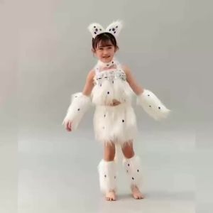 Childrens Cat Kitten Animal Performance Costume Dress For Kids Girl Persian Cat Cartoon 3 To 14 Yrs