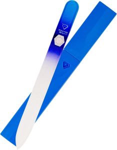 Bona Fide Beauty Glass Nail File with Case (Aqua) Fine Grit Etched File Genuine Czech glass nail file for natural nails etched fine grit nail filer gentle nail care reusable nail file