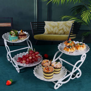 Ginca 1PC Nordic Dessert Rack Plastic Material Party Dessert Table Decoration Food Fruit Plate White Birthday Party Cake Stand