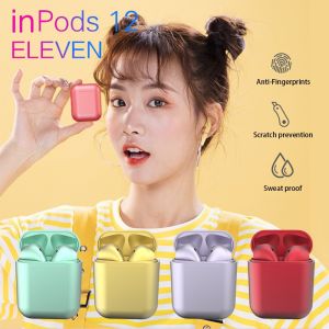 COD Headset Bluetooth inpods 12 Eleven Metal Macaron TWS Wireless Earphone Bluetooth Headset 5.0 inpods 12 Super Bass Multi Warna