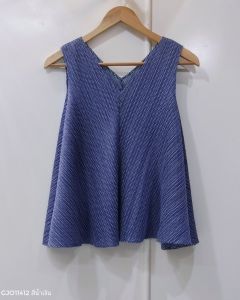 ปรับราคาลง20%!! 2MUAY รุ่น GJO11412 เสื้ออัดพลีท V NECK PRINTED PLEATED TOP 4 สี FREE SIZE