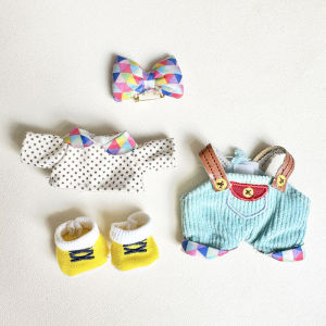 [Clothes only] Belle keychain pendant baby doll clothes Lulu bag hanging substitute color triangular brown polka dot strap set cute