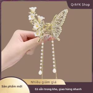 Hàng có sẵn✨ Tinh tế Rhinestone bướm tua tóc Claw Clip Hàn Quốc mới ponytail Braid ngọc trai Kẹp Tóc Cô Gái cua kim loại mũ Quà Tặng