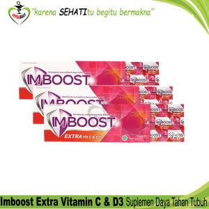 Imboost Extra Vitamin C dan D3 8 Tablet Suplemen Kesehatan