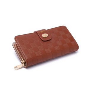 HANAMI Dompet Panjang Wanita Kulit Premium Premium Cokelat Kekinian Cantik Delora Resleting Elegant