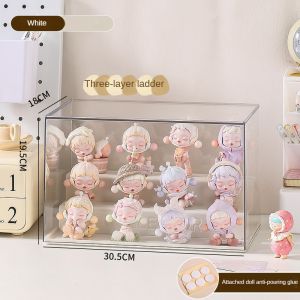 3 Layered Display Cabinet Transparent Box Detachable Partition  Molly Box Blind Box Storage Dustproof Acrylic Dustproof