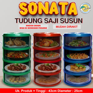 [COD] Tabitha Tudung Saji Susun 4 Minimalis Tempat Penyimpanan Makanan Susun Rak Lauk Murah - Tabitha Sonata Series