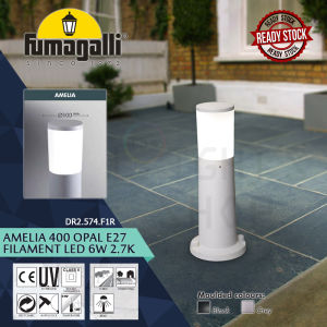 FUMAGALLI AMELIA 400 BLACK/GREY OPAL E27 FILAMENT LED 6W 2.7K LANDSCAPE LIGHT GARDEN LAMP