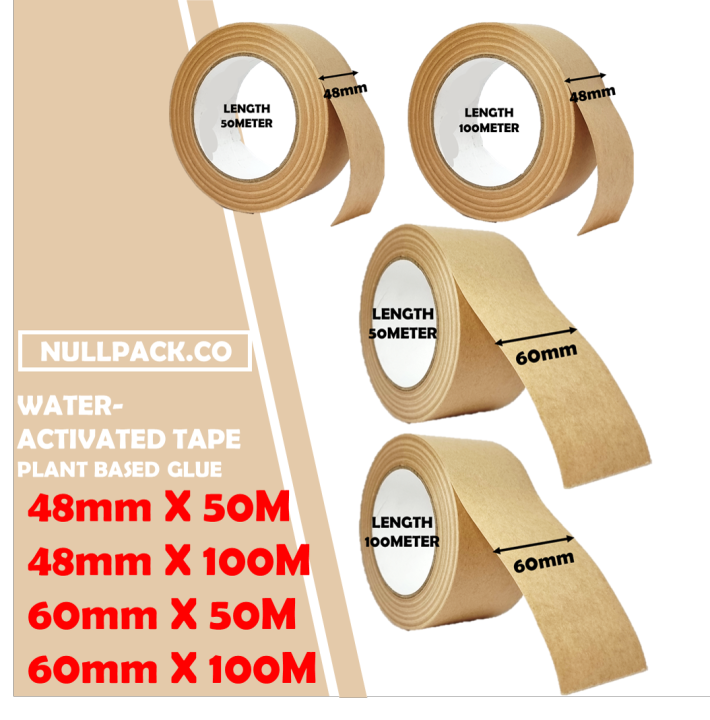 THE NULLPACK Biodegradable EcoFriendly Kraft Paper Tape Water