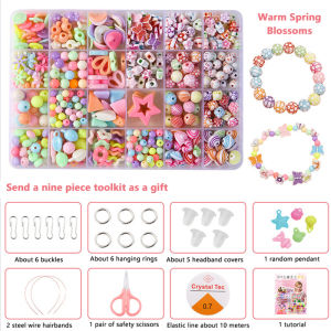 QUANSEN 1 Set Creative Loose Spacer Beads Making Bracelet Necklace 10 24 Grid Girl Jewelry Kit Toy DIY Handmade Beaded Childrens Toys Gift