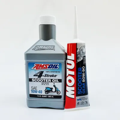 AMSOIL Synthetic Scooter Oil 4T 10W-40 สังเคราะห์แท้ 100% #แถมฟรีน้ำมันเฟืองท้าย Motul