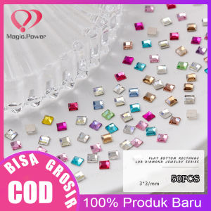 50 Pcs Ornamen Berlian Imitasi Asimetris 3D Bahan Resin Untuk Dekorasi Nail Art / Manicure DIY