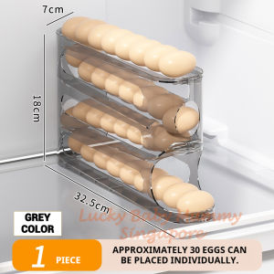 Auto Rolling Egg Storage Rack | Multi-Layer Egg Holder | Transparent Large Capacity Egg Rack Organizer