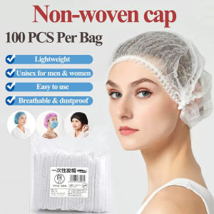 100pcs Disposable  Hair Head Cover Cap Net Non Woven Cap Food Service Cooking Spa  Salon Disposable Cap Universal