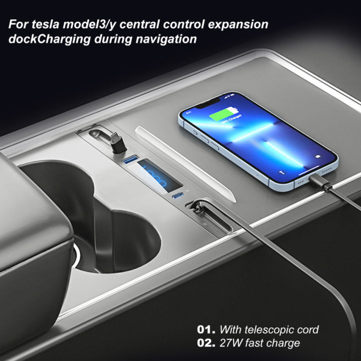 For Tesla model3/Y with telescopic cable central control expansion dock ...