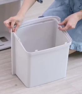 Large Capacity Trolley Dustbin with wheel Tong Sampah Besar Roda 45L Kitchen Dustbin Recycle Bin