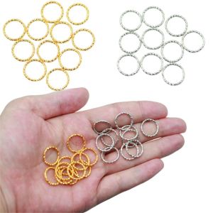 JON09 50PCS Big Hole Hair Rings Charm Opening Hoop Circle Cuff Clip Hair Braids Reggae Jewelry Dreadlocks Beads