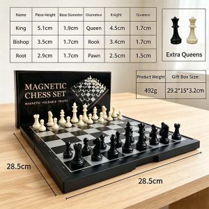 Educational Wooden Magnetic Chess Set Folding Chess Board International Chess Game Teaching Aid For Children